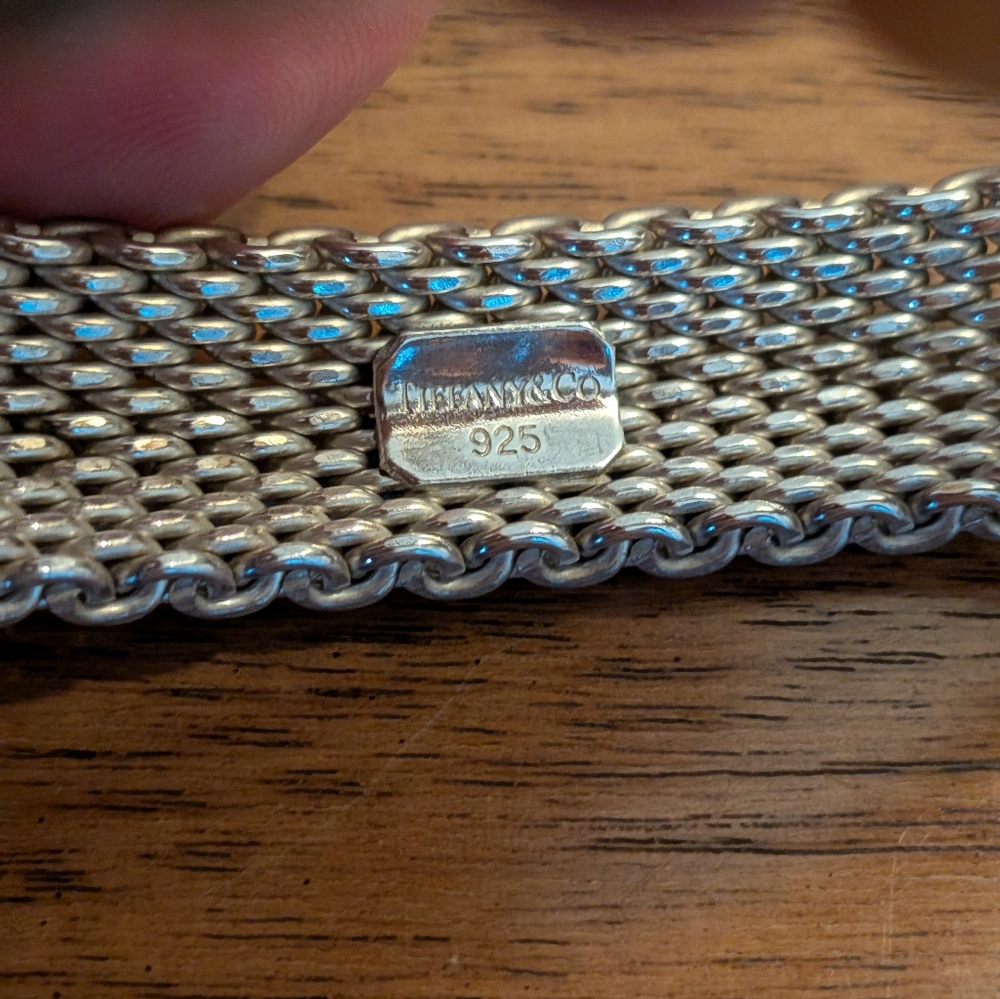 Tiffany & Co Sterling Silver Woven Mesh Bracelet | Heavy 55g | Authentic - Picture 6 of 7
